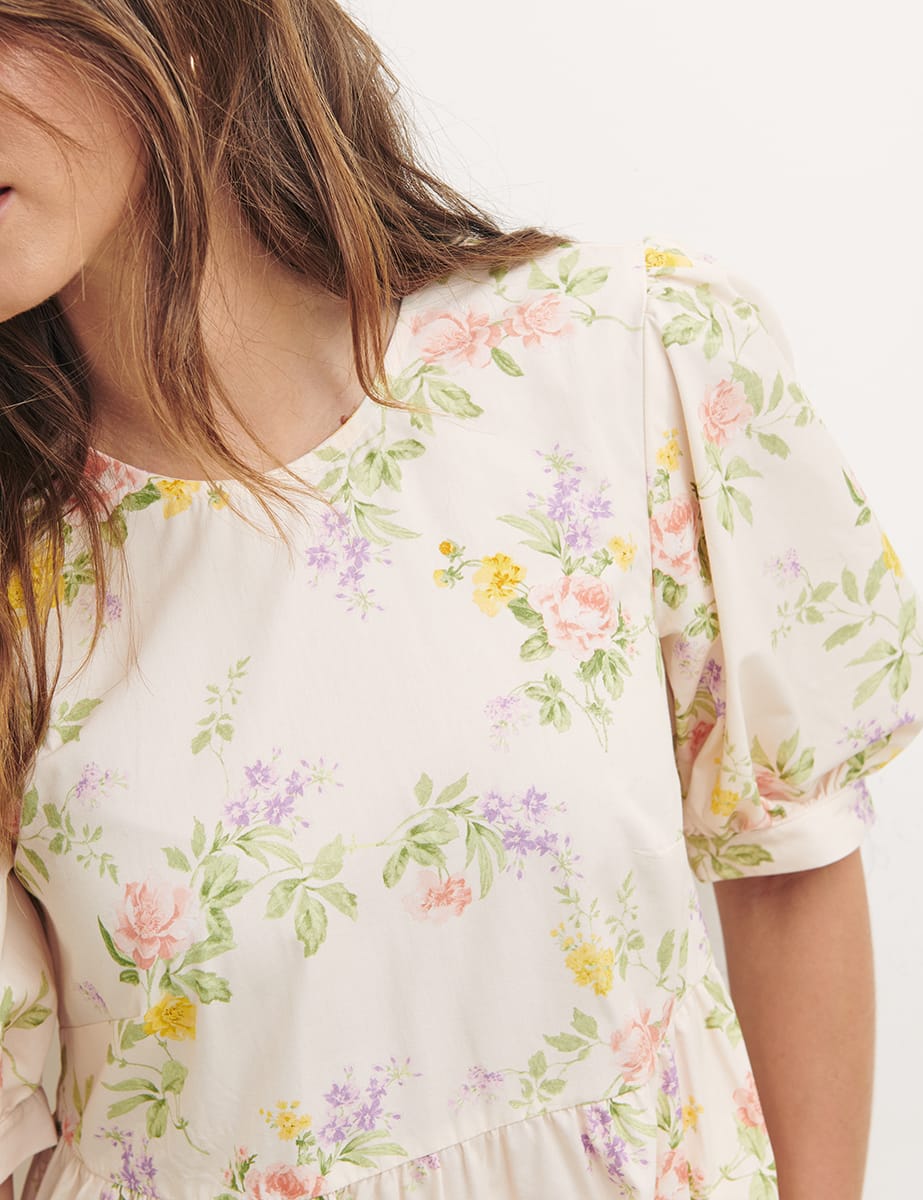 White Lucia Floral Rochelle Midi Dress