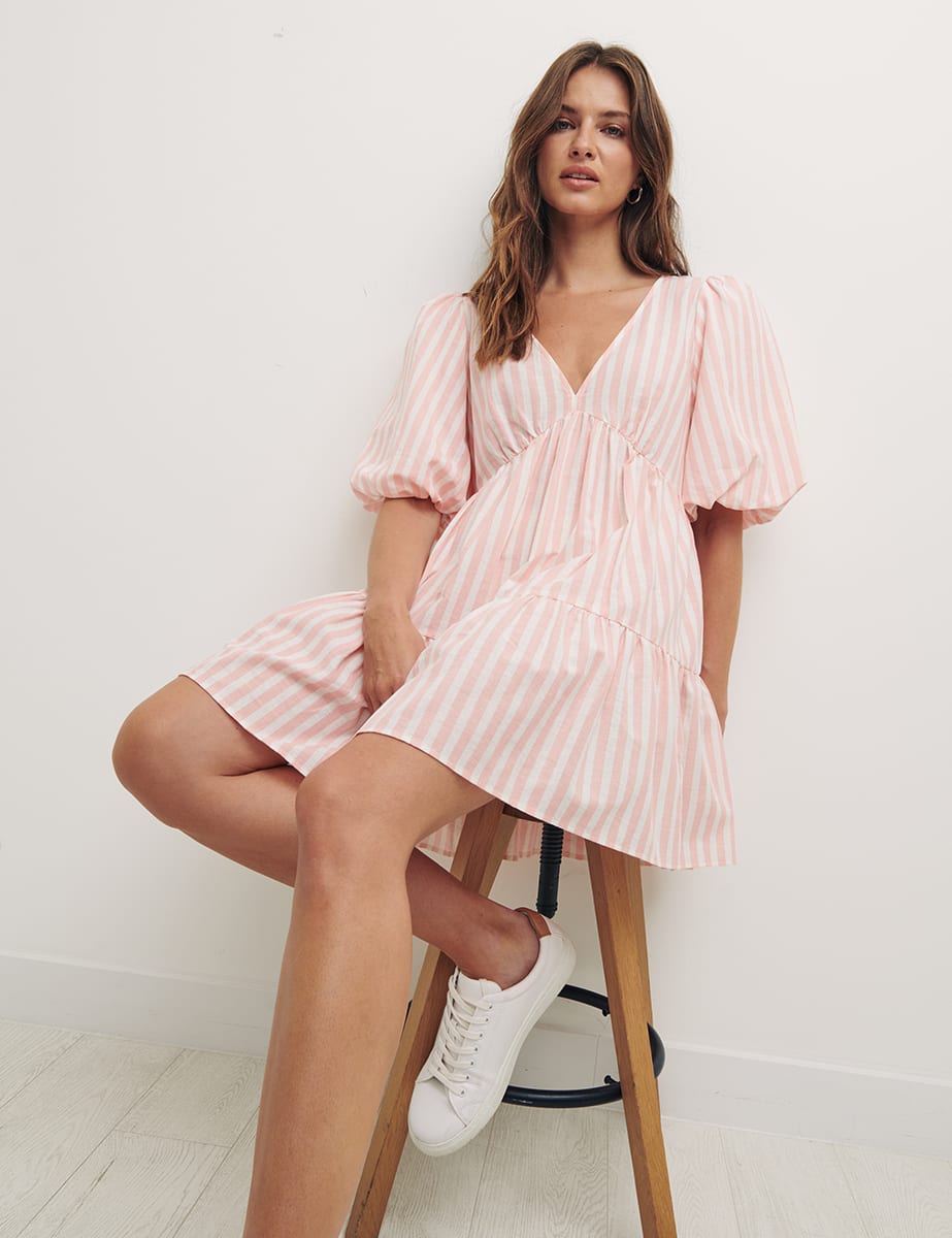 Pink Reece Stripe Vienna Mini Dress