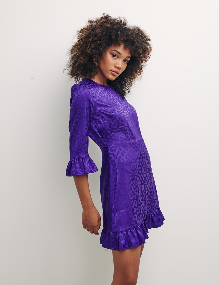 Pink Purple Orchid Fleur Mini Dress