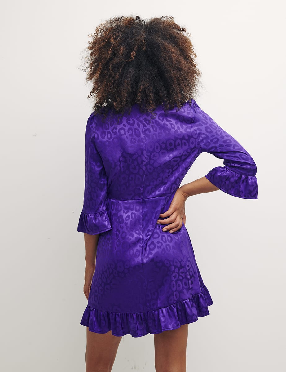 Pink Purple Orchid Fleur Mini Dress