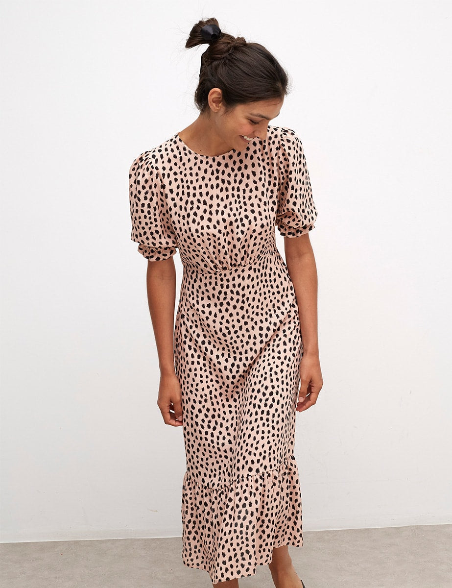 Pink Hebe Smudge Pink Selena Midi Dress