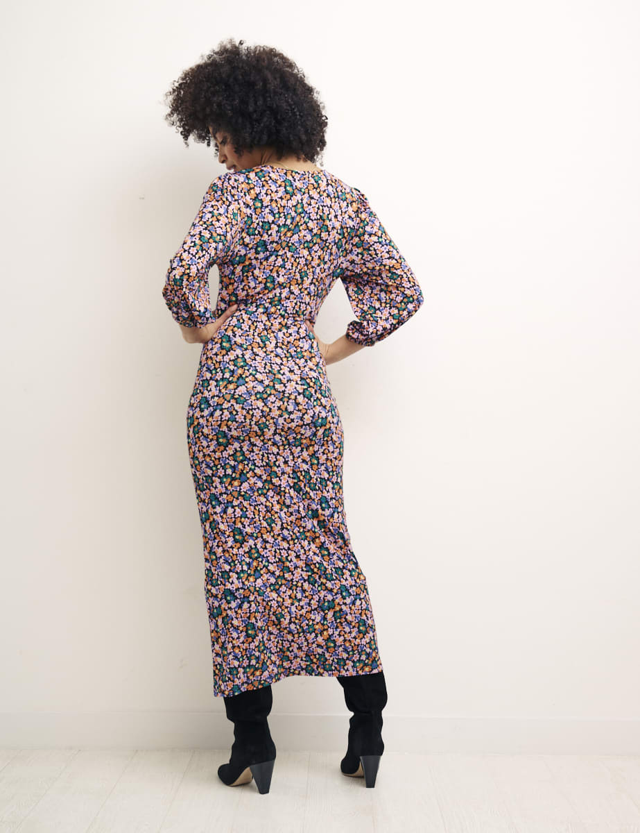 Multi Floral Hadley Midi Jersey Dress