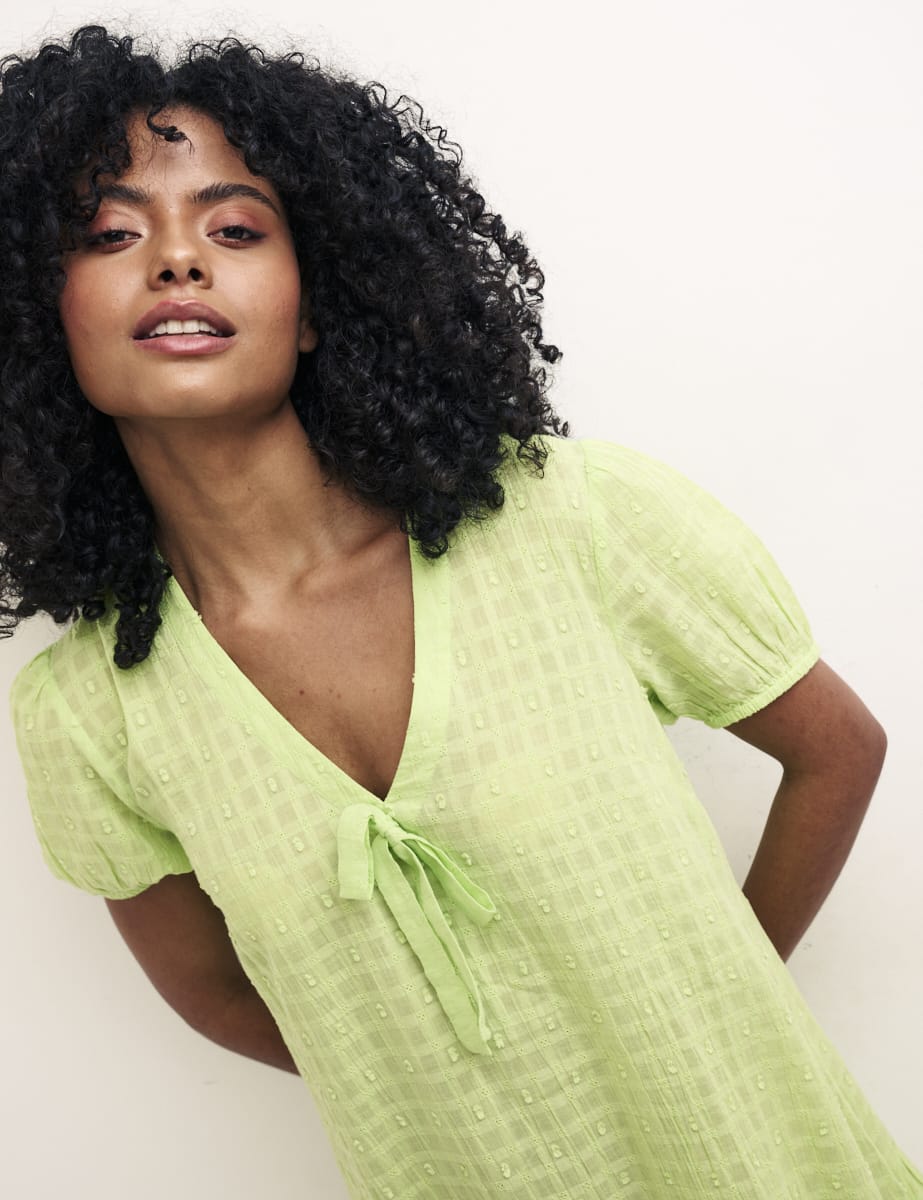 Neon Green Lupin Smock Mini Dress