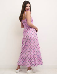 Purple Floral Millie Smock Midaxi Dress