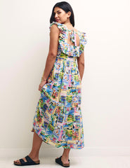 Postcard Print Cassidy Midi Dress