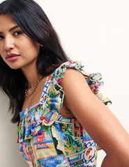 Postcard Print Cassidy Midi Dress