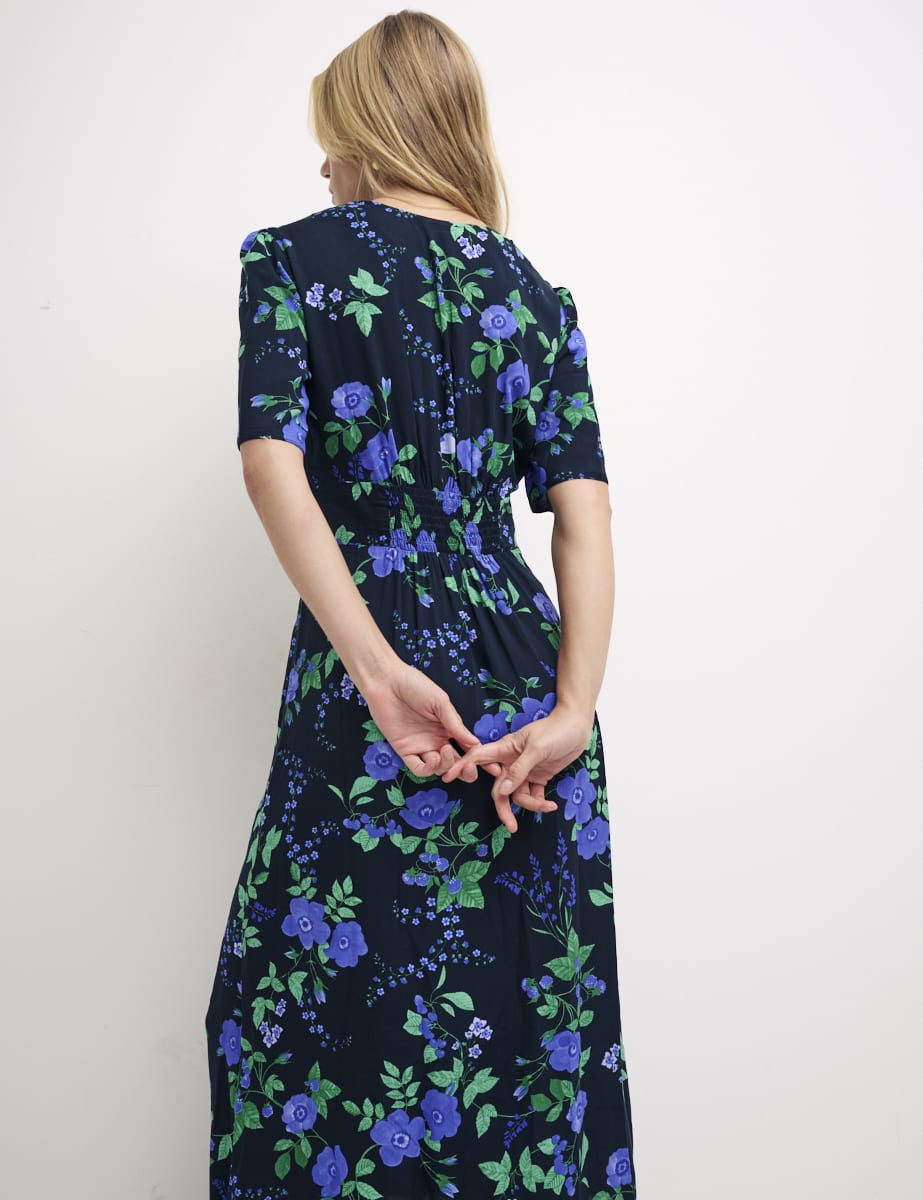 Big Floral Petite Alexa with Shirring Dress