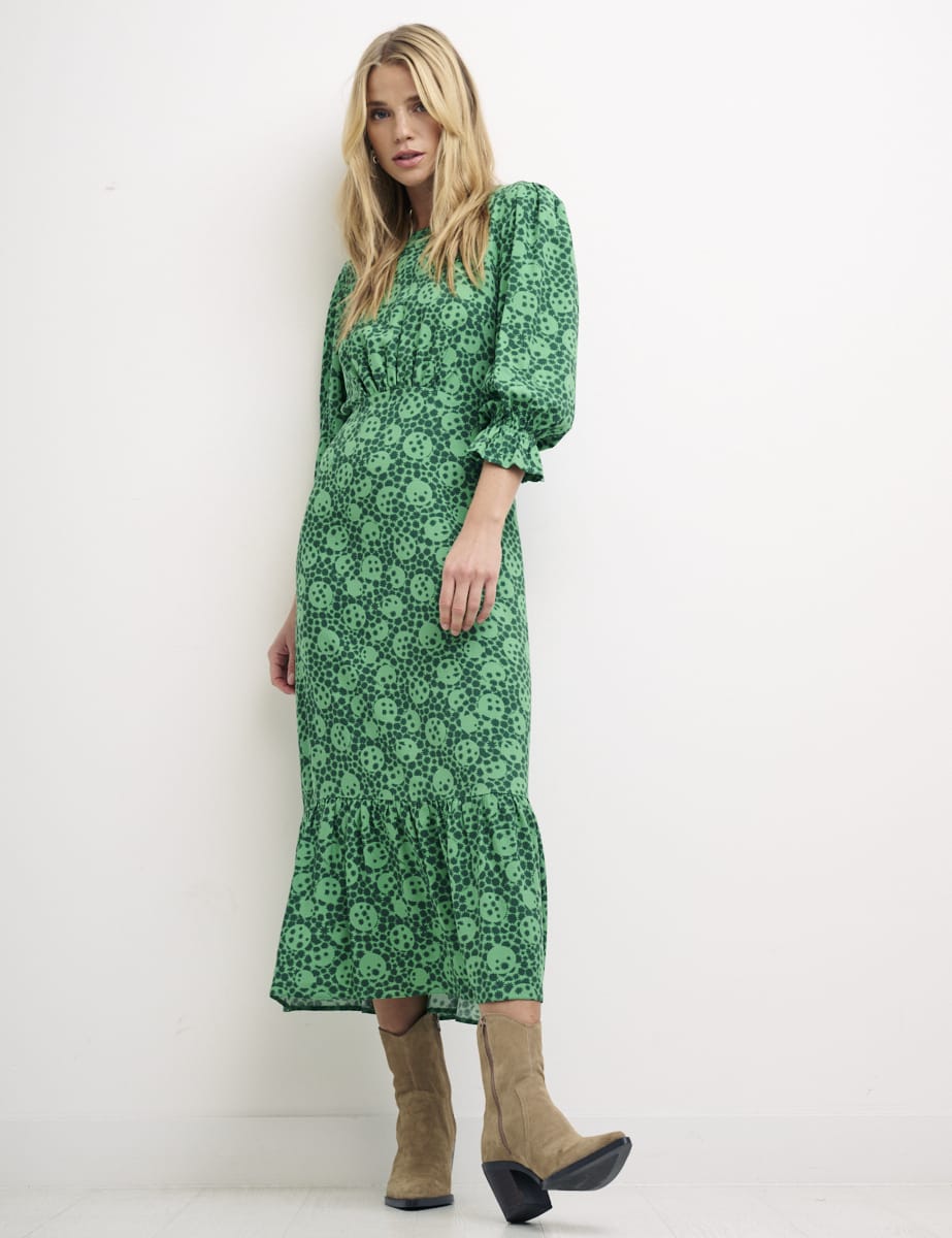 Ditsy Floral Selena Long Sleeve Midi Dress