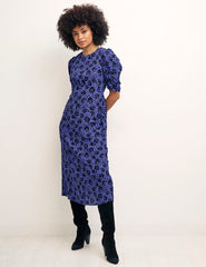 Purple Floral Evie Midi Dress