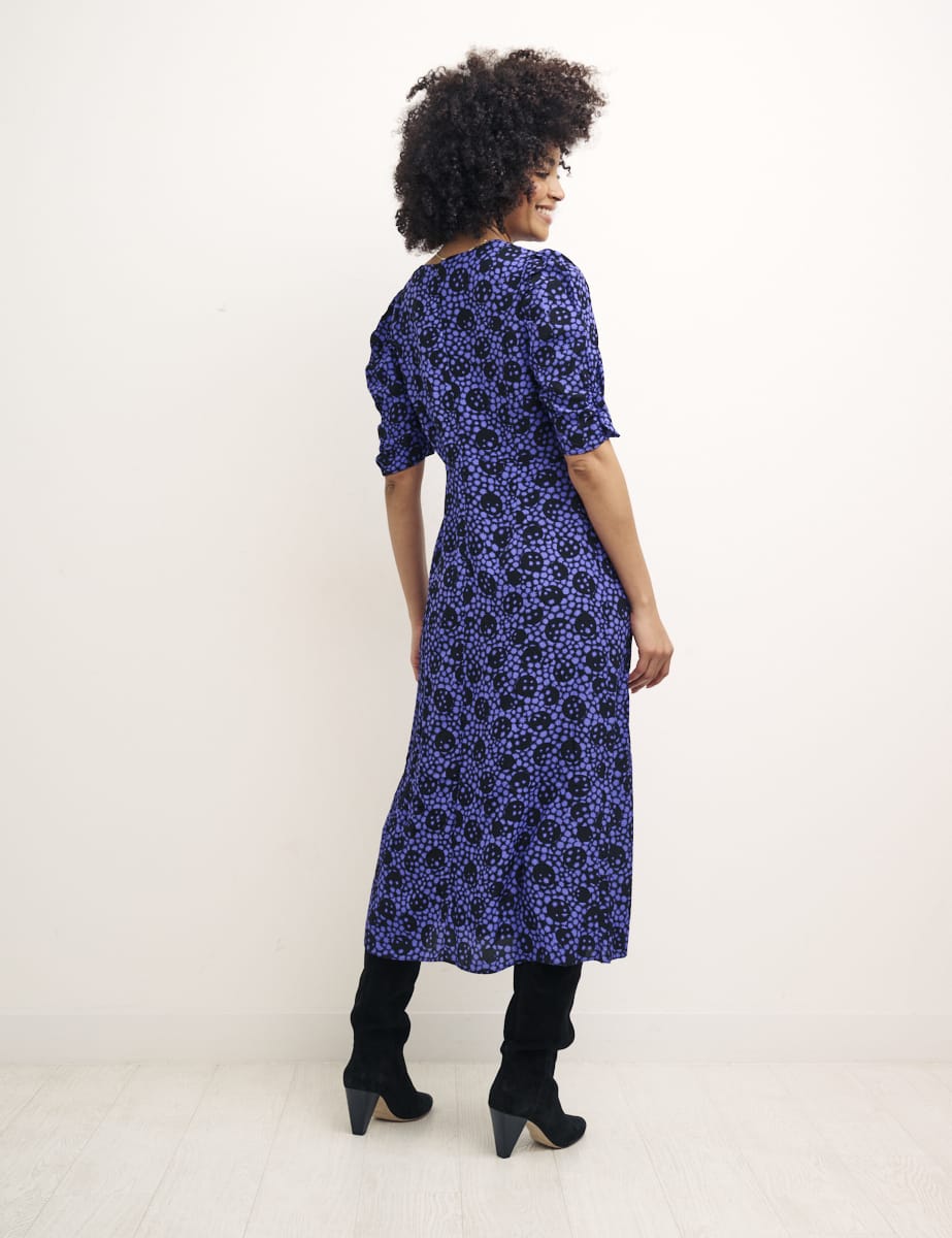 Purple Floral Evie Midi Dress