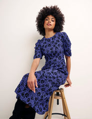 Purple Floral Evie Midi Dress