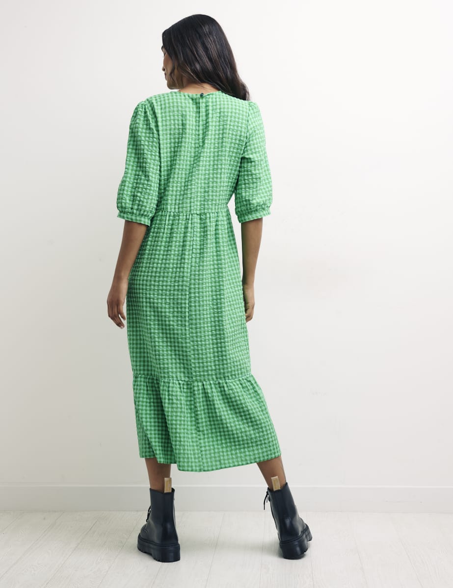 Green Check Rachel Midi Dress