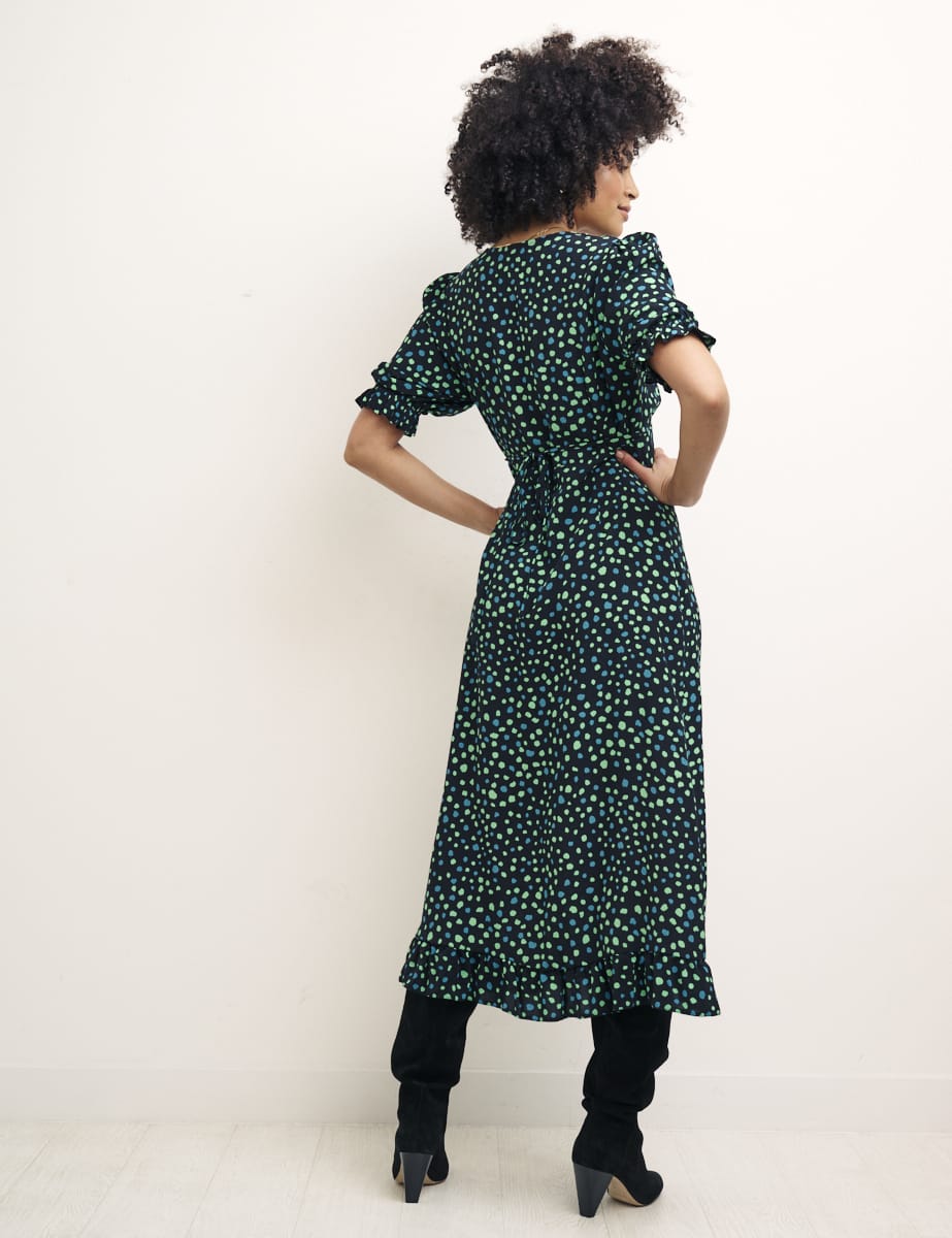 Green and Black Delilah Midi Dress