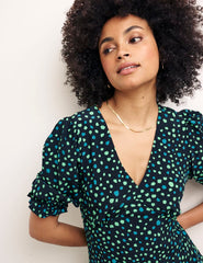 Green and Black Delilah Midi Dress