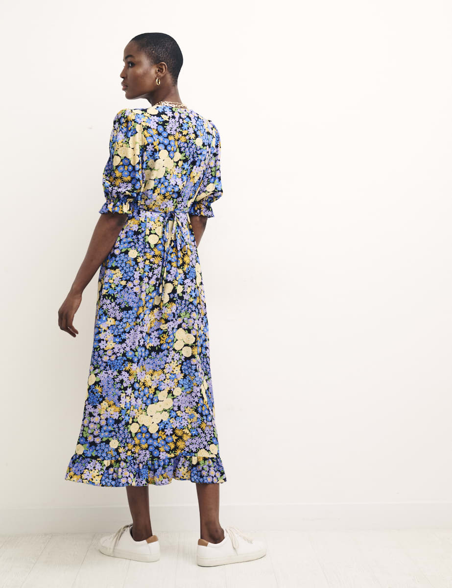 Retro Floral Delilah Midi Dress