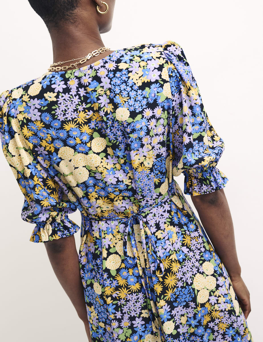 Retro Floral Delilah Midi Dress