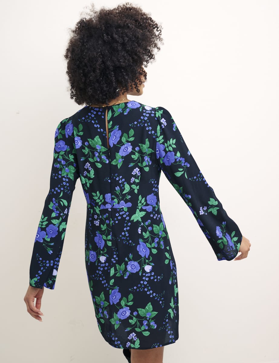 Black Floral Mikhalia Mini Dress