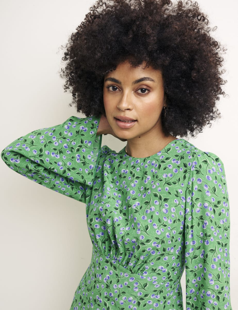 Alora Cherry Green Mikhalia Mini Dress