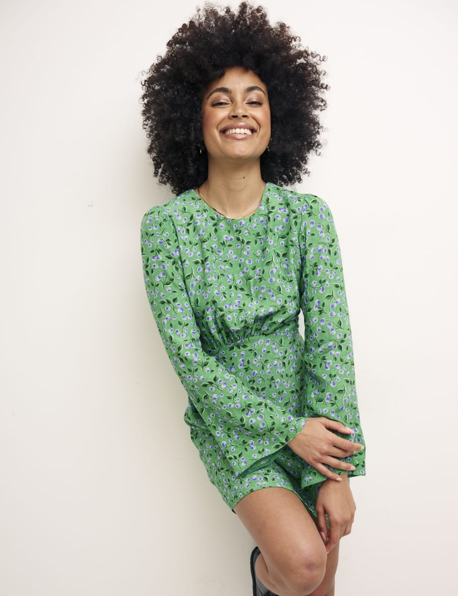 Alora Cherry Green Mikhalia Mini Dress