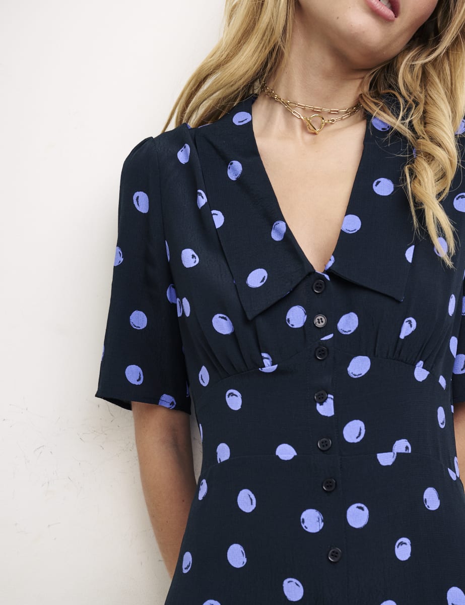 Black Nina Spot Daisy Mini Dress