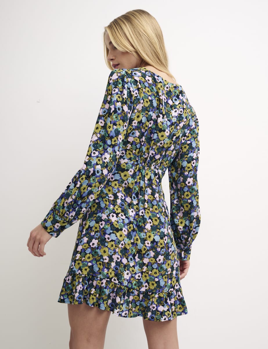 Safran Multi Floral Tash Mini Dress