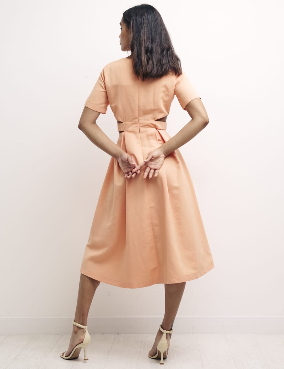 Peach Alicia Midi Dress