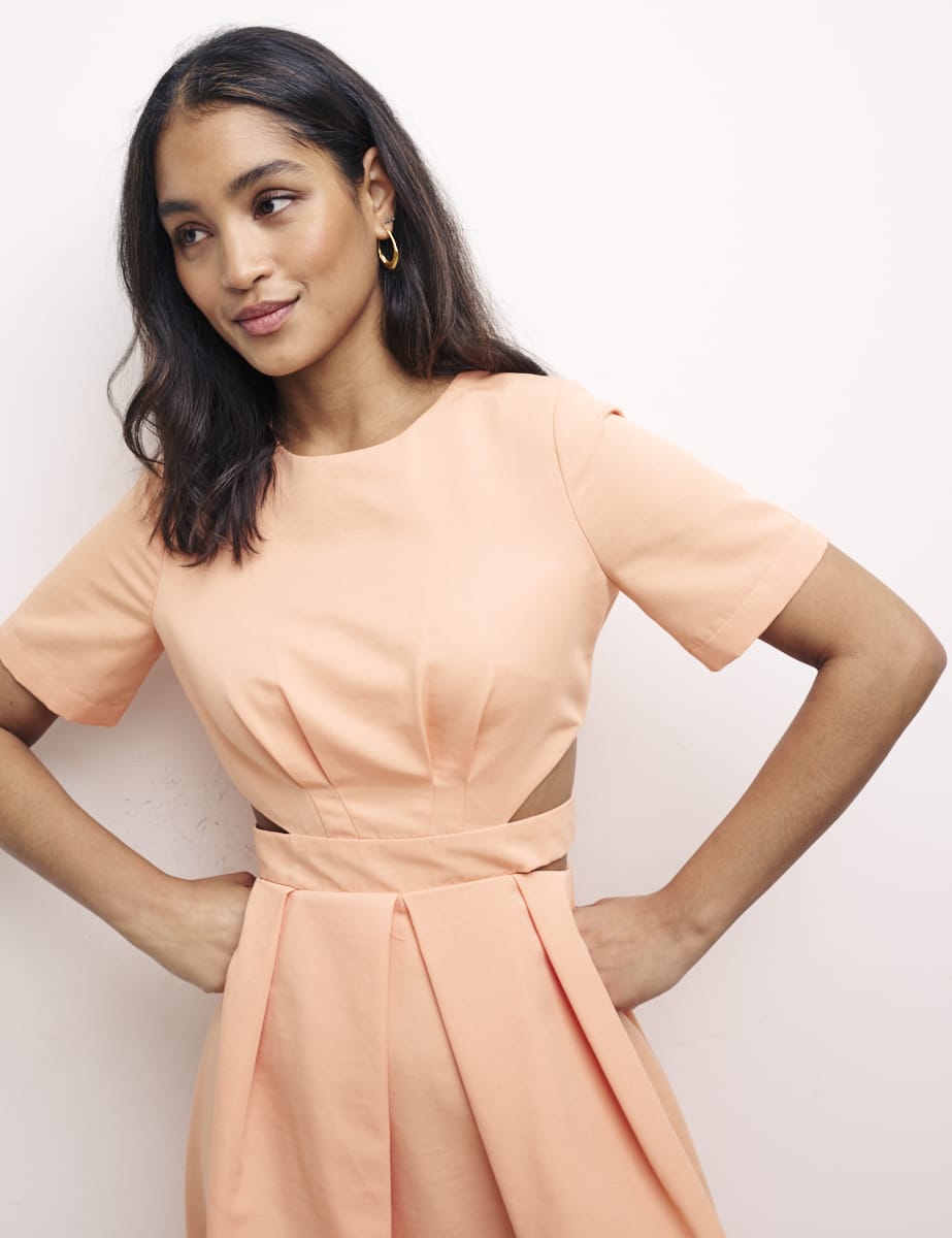 Peach Alicia Midi Dress