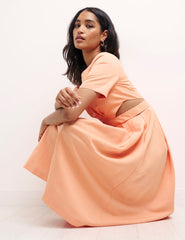 Peach Alicia Midi Dress