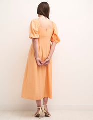 Peach Elizabeth Midi Dress