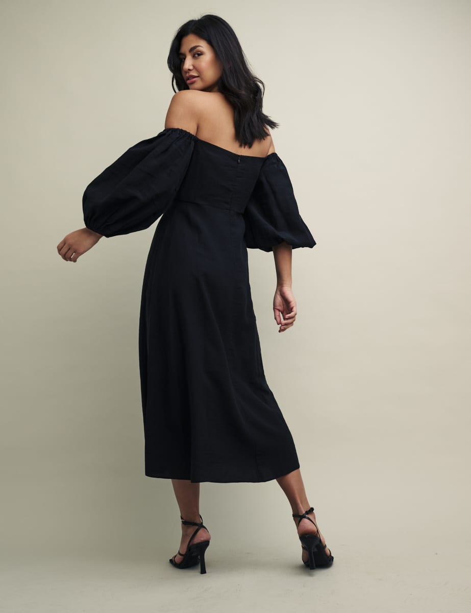 Black Maxine Midi Dress