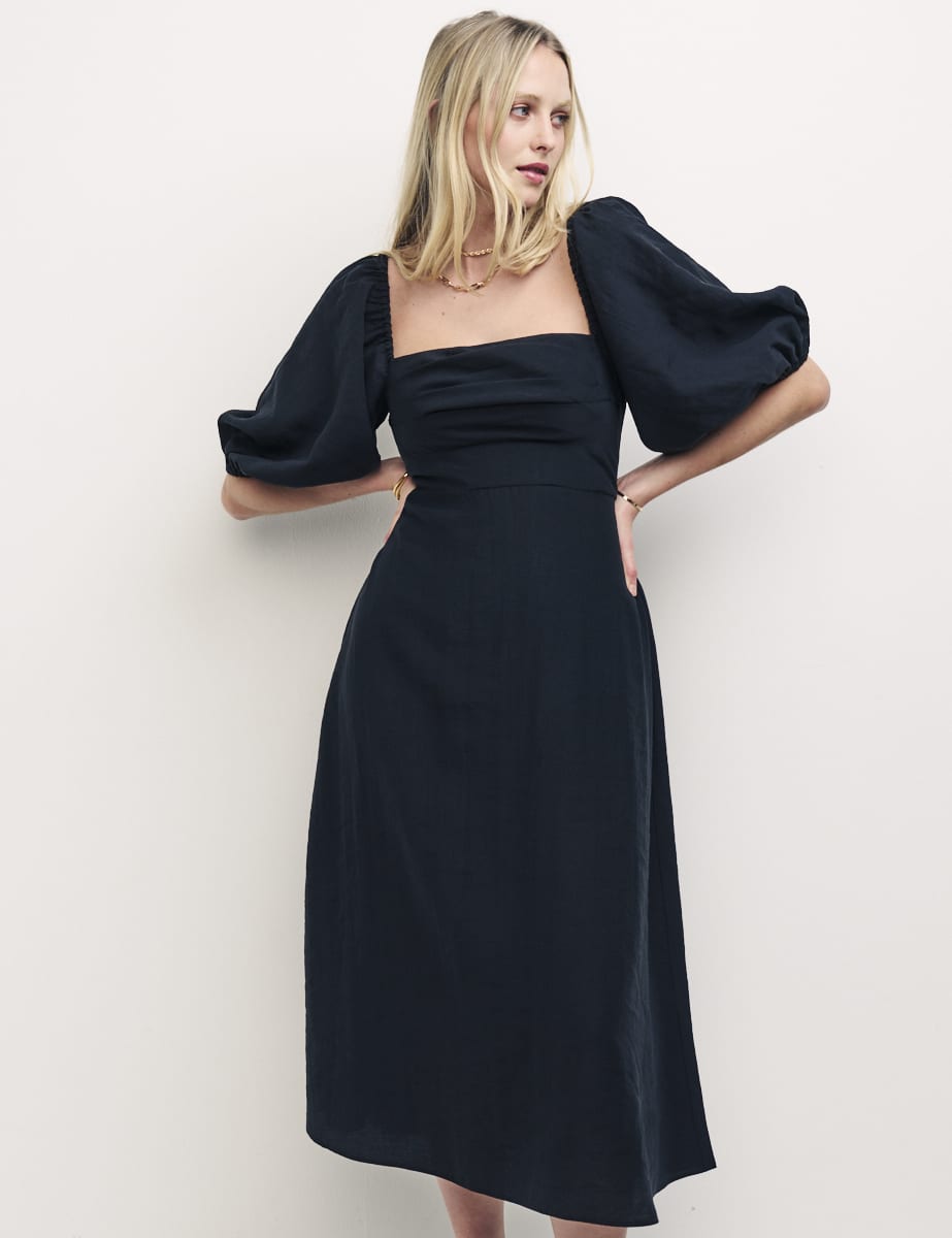 Black Maxine Midi Dress