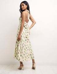 White Floral Petite Holly Midi Dress