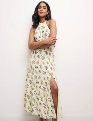 White Floral Holly Midi Dress