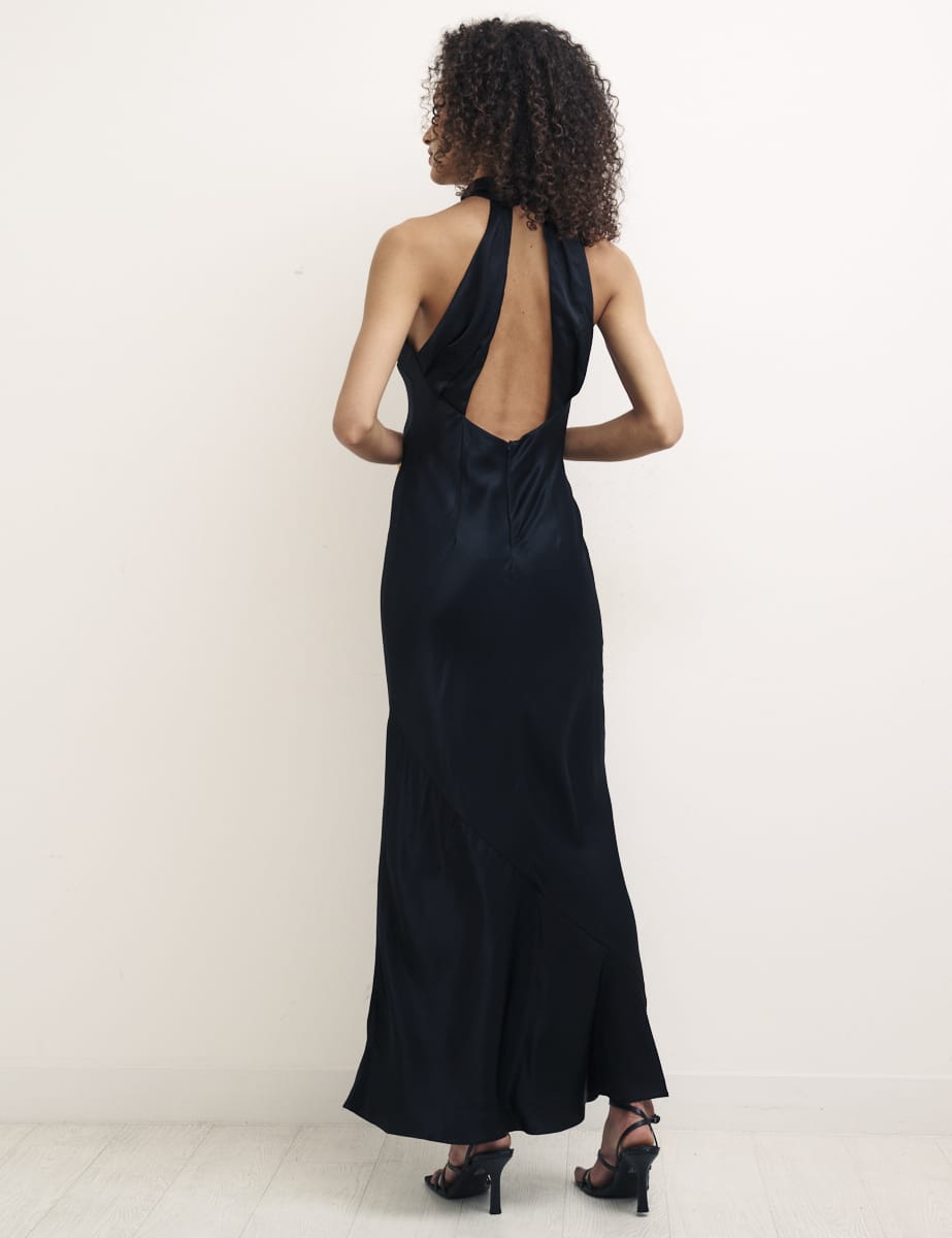 Black Halter Neck Desiree Maxi Dress
