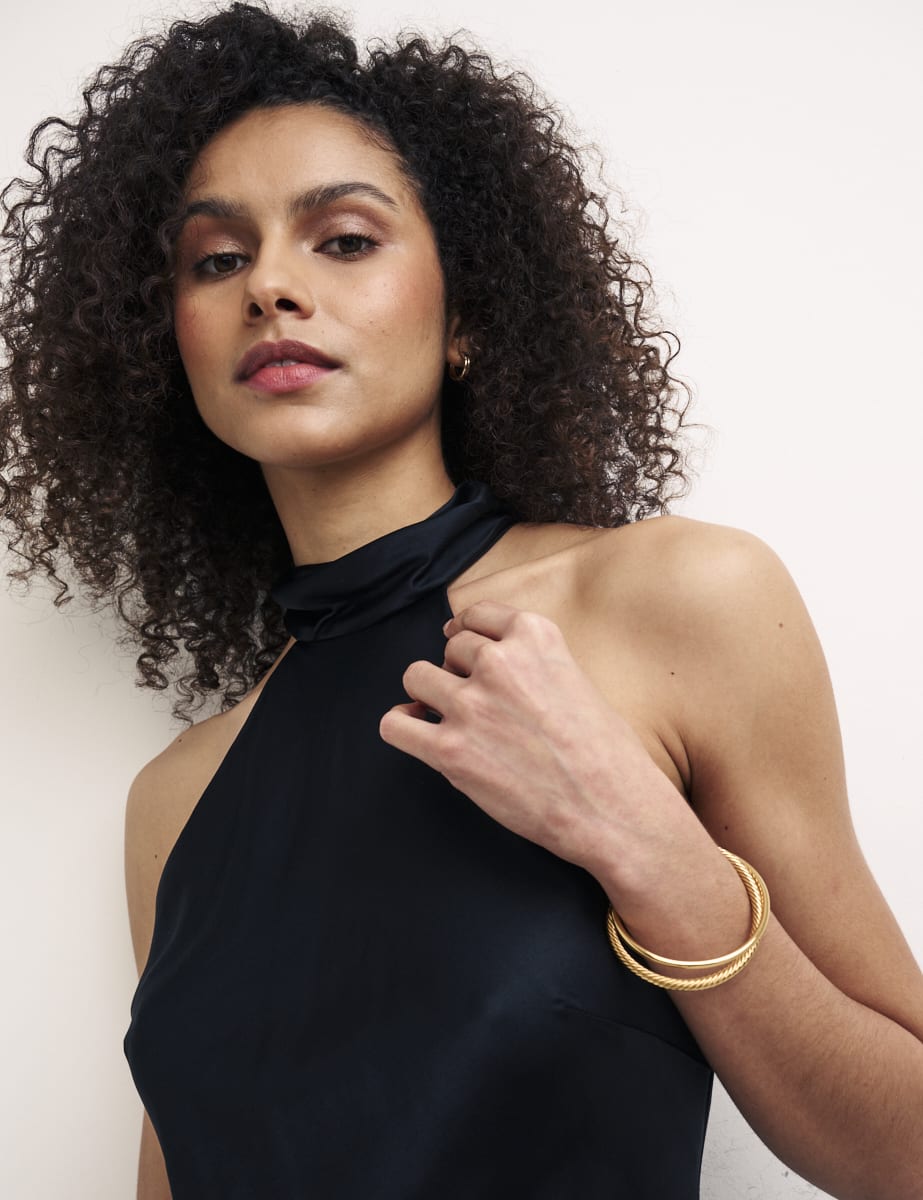 Black Halter Neck Desiree Maxi Dress