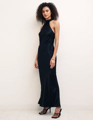 Black Halter Neck Desiree Maxi Dress