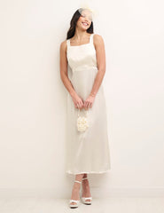 Ivory Satin Dora Midaxi Bridesmaid Dress