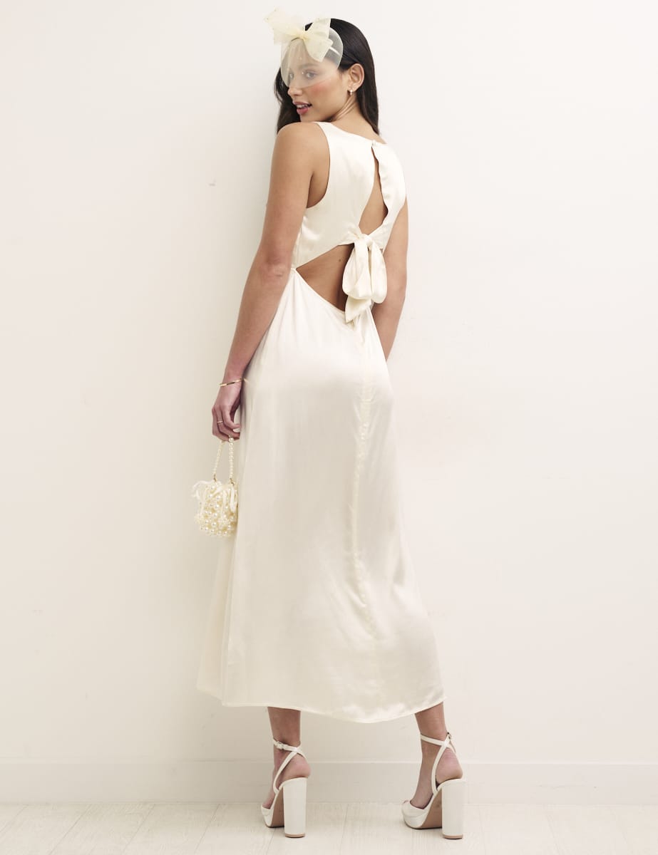 Ivory Satin Dora Midaxi Bridesmaid Dress