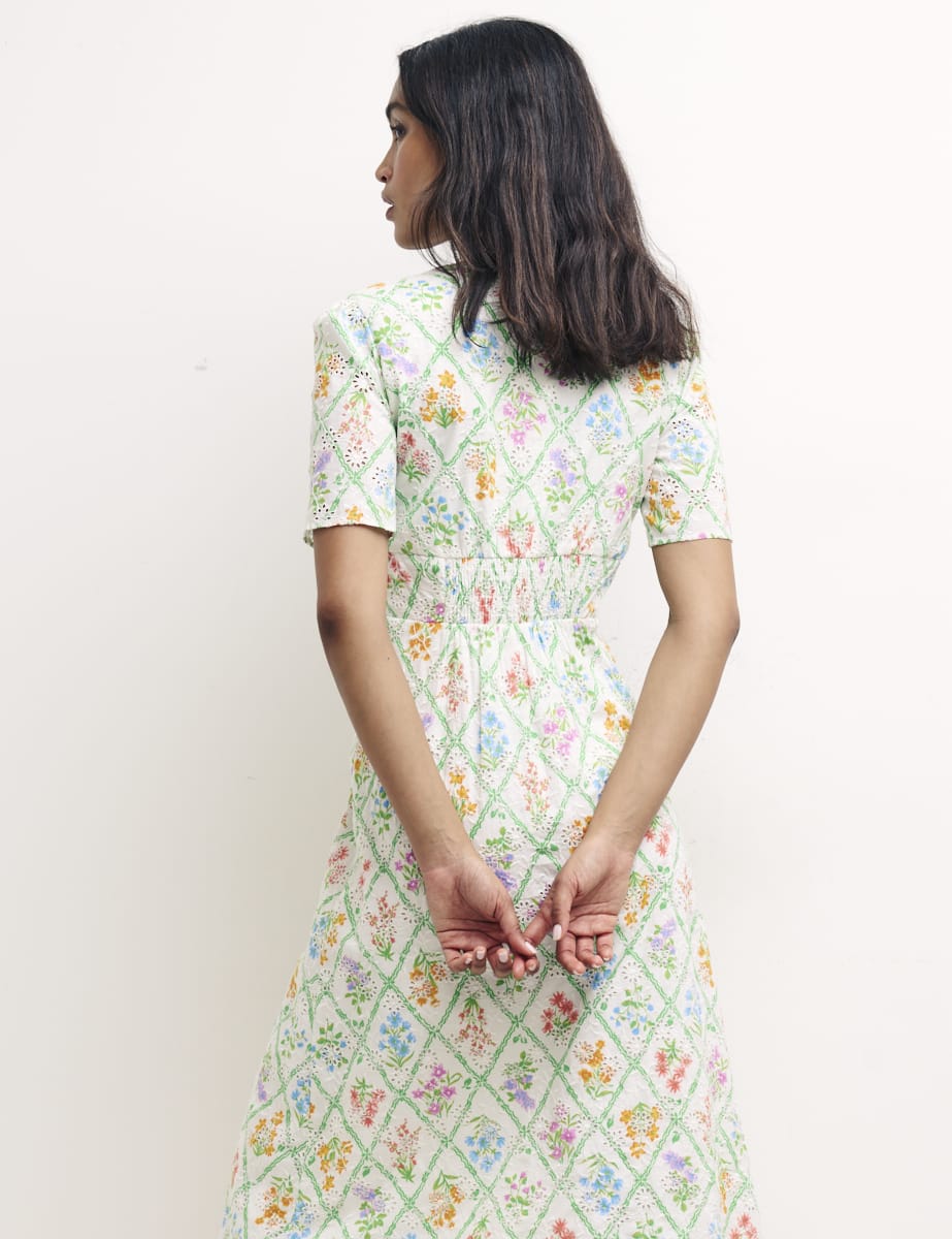 Floral Alexa Broderie Midi Dress