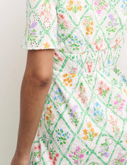 Floral Alexa Broderie Midi Dress