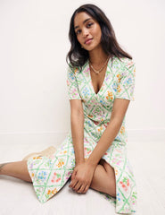 Petite Floral Alexa Broderie Midi Dress