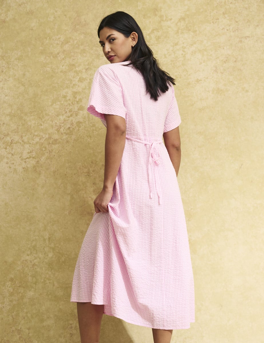 Pink Gingham Primrose Midi Dress
