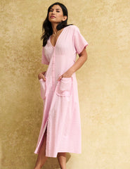 Pink Gingham Primrose Midi Dress