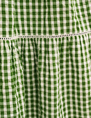 Green/White Gingham Else Midi Dress