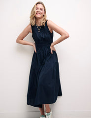 Black Elora Sleeveless Midi Dress