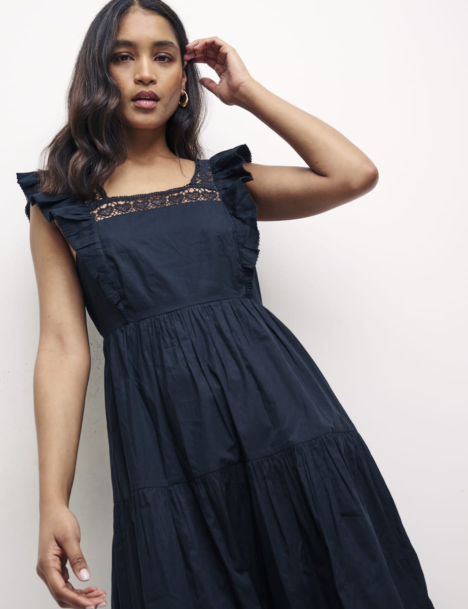 Black Aida Midi Dress