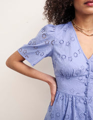 Blue Borderie Petite Mietta Mini Dress