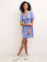 Blue Broderie Mietta Mini Dress