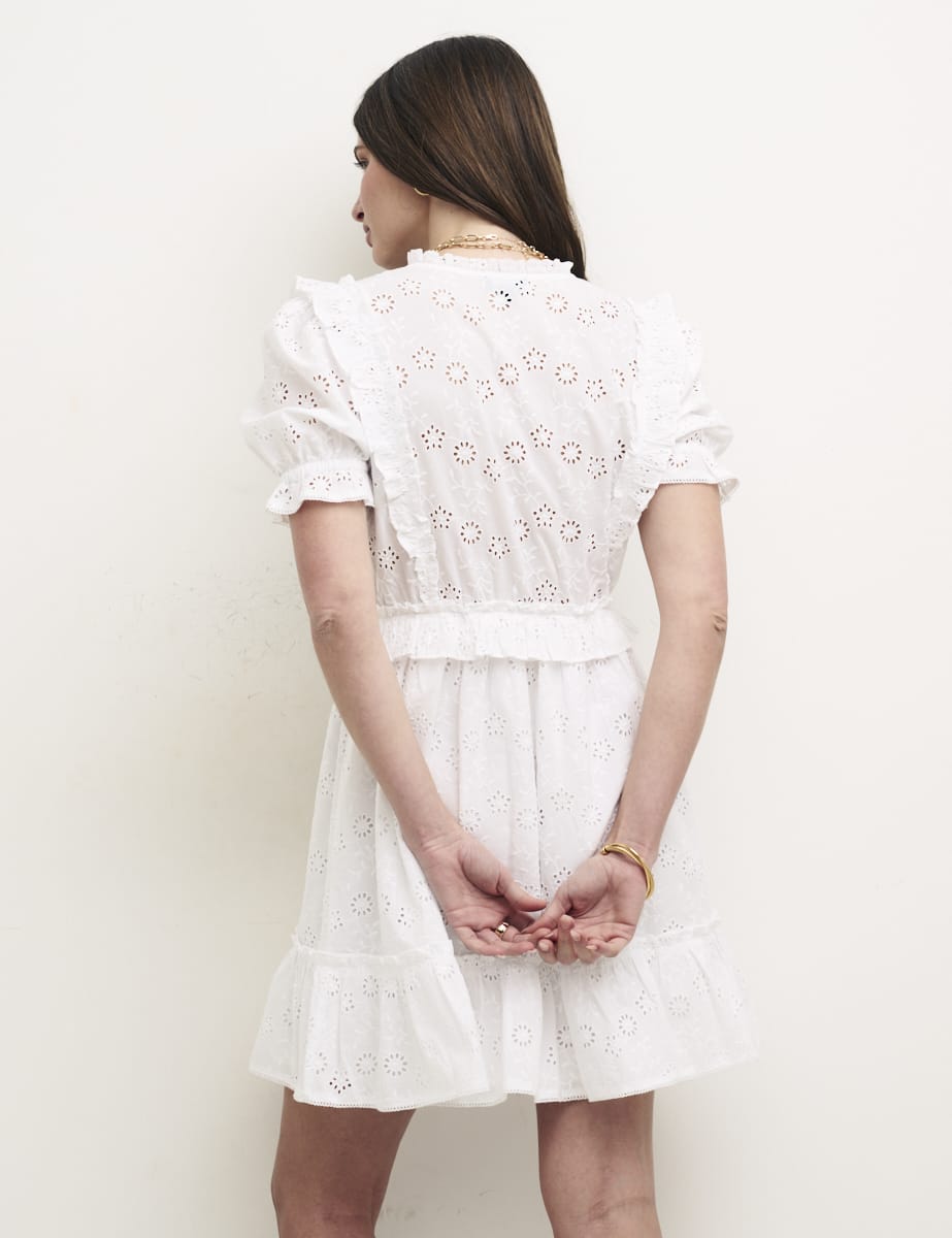 White Broderie Tilly Mini Dress