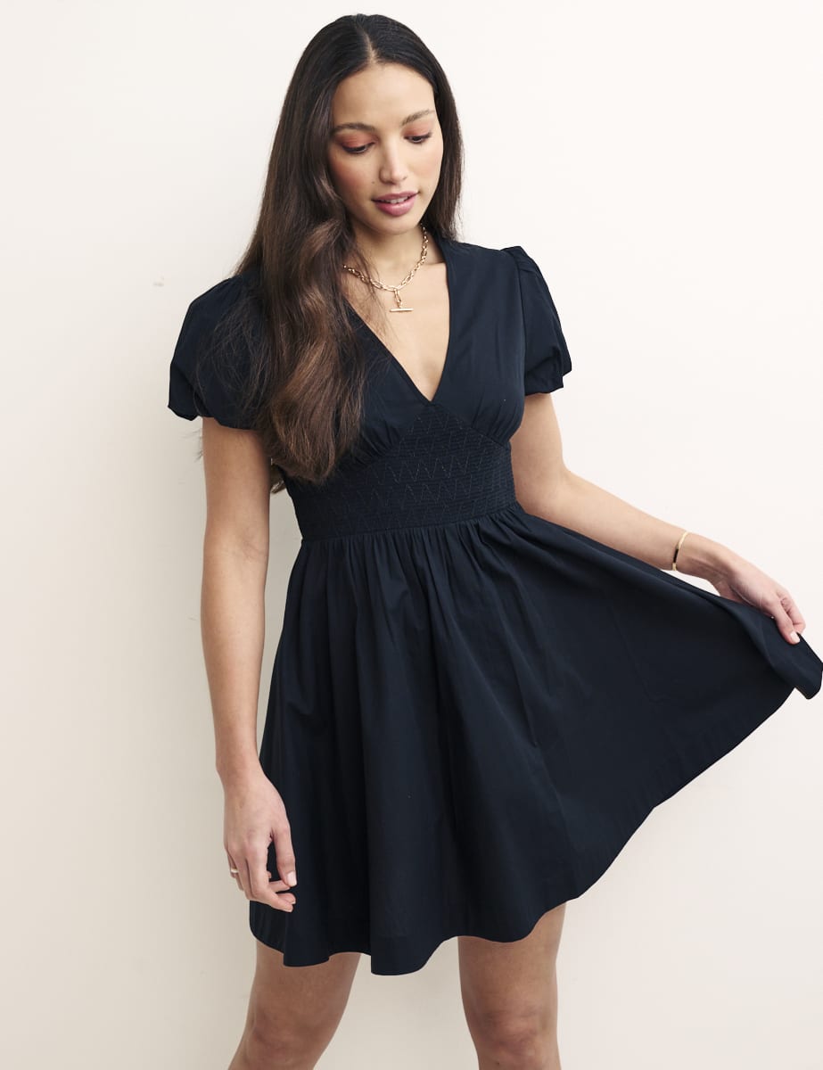 Black Jewel Mini Skater Dress